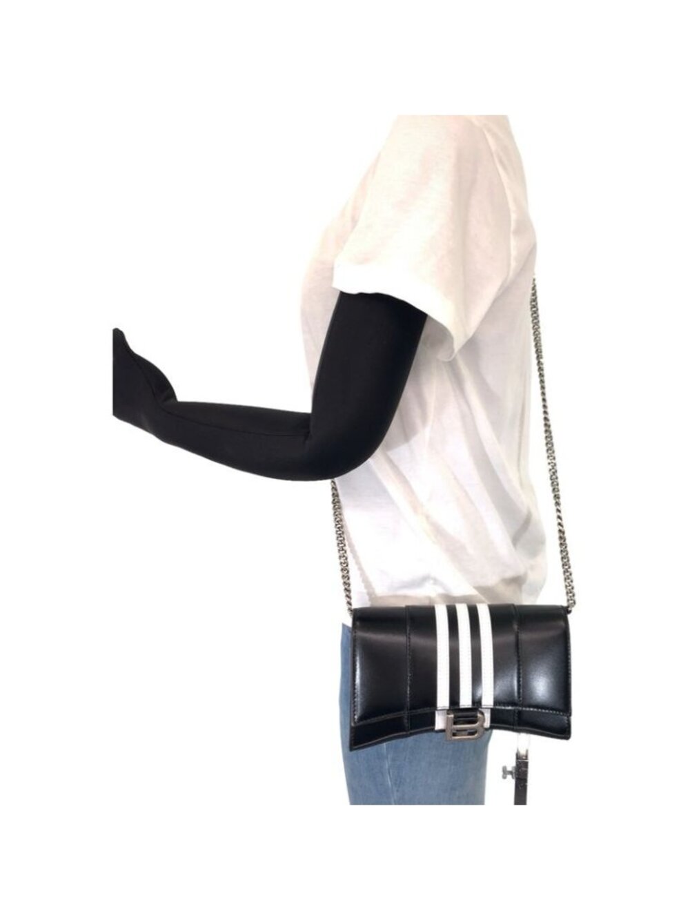 Balenciaga Adidas Collaboration Hourglass Leather Shoulder Bag - Picture 7 of 9